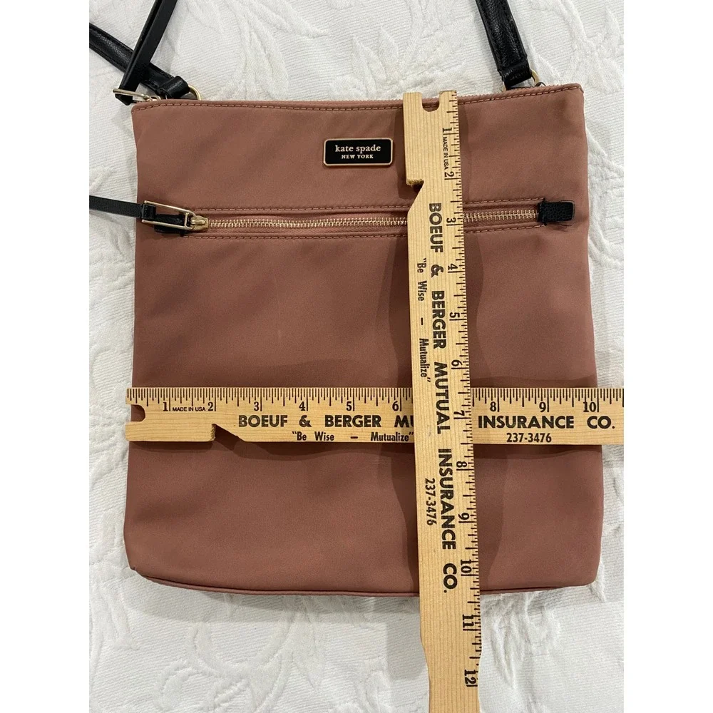 Kate Spade‎ Nylon Crossbody Bag Blush Pink Zip Close Casual Lightweight Purse